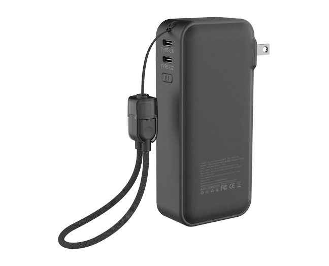 10000mAh 3-in-1 Power Bank with 30W Fast Charging & AC Input