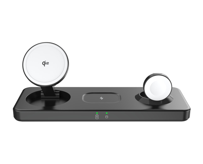3-in-1 Foldable Magnetic Wireless Charger Dock for iPhone/Apple Watch/AirPods – 15W Fast Charge