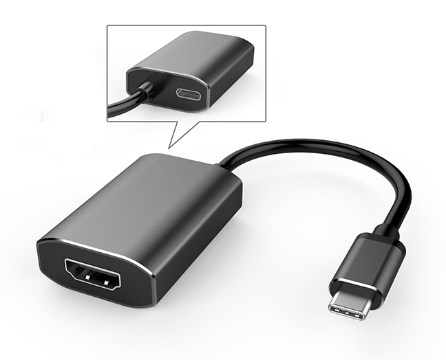 2-in-1 Portable USB-C Adapter with HDMI and PD