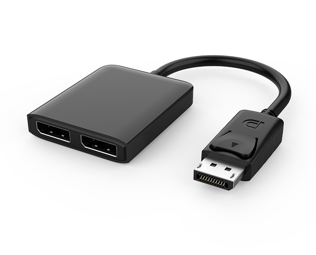 DisplayPort to Dual DisplayPort 8K Adapter, Multi-Stream Transport (MST) Hub