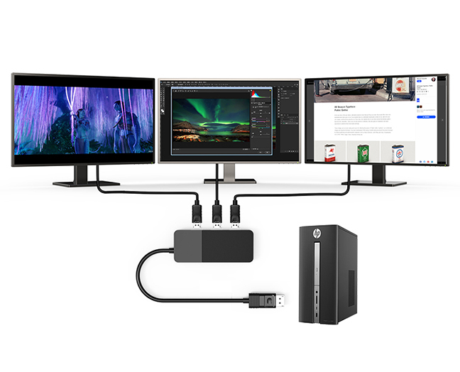 DisplayPort to 8K DisplayPort Video Splitter, Triple DisplayPort MST Hub
