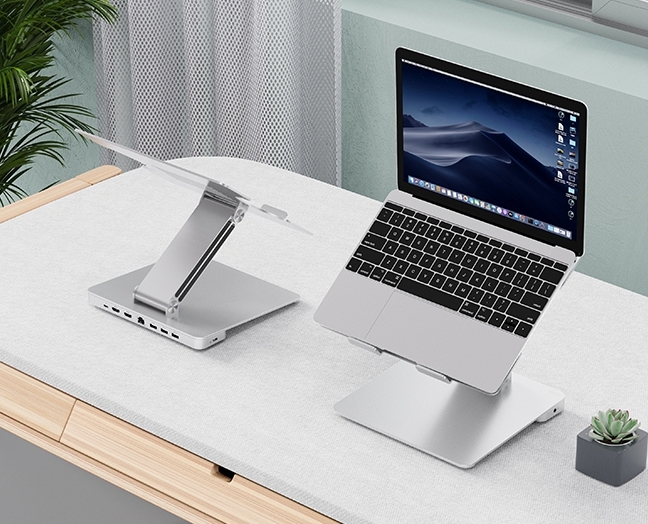 Aluminium Alloy Laptop Stand With 6-in-1 USB-C Hub